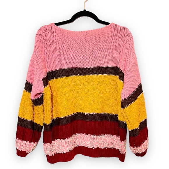 Umgee Knit Color Block Comfy Sweater NWOT - Picture 2 of 3